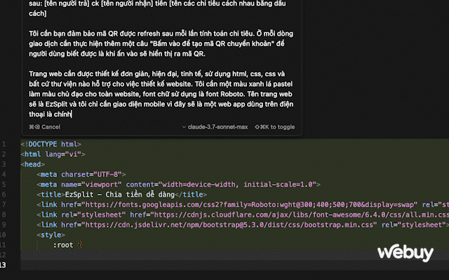 Đồng nghiệp than thở chuyện chia tiền ăn, tôi dùng Cursor AI code luôn ra trang web tính tiền Đồng nghiệp than thở chuyện chia tiền ăn, tôi dùng Cursor AI code luôn ra trang web tính tiền