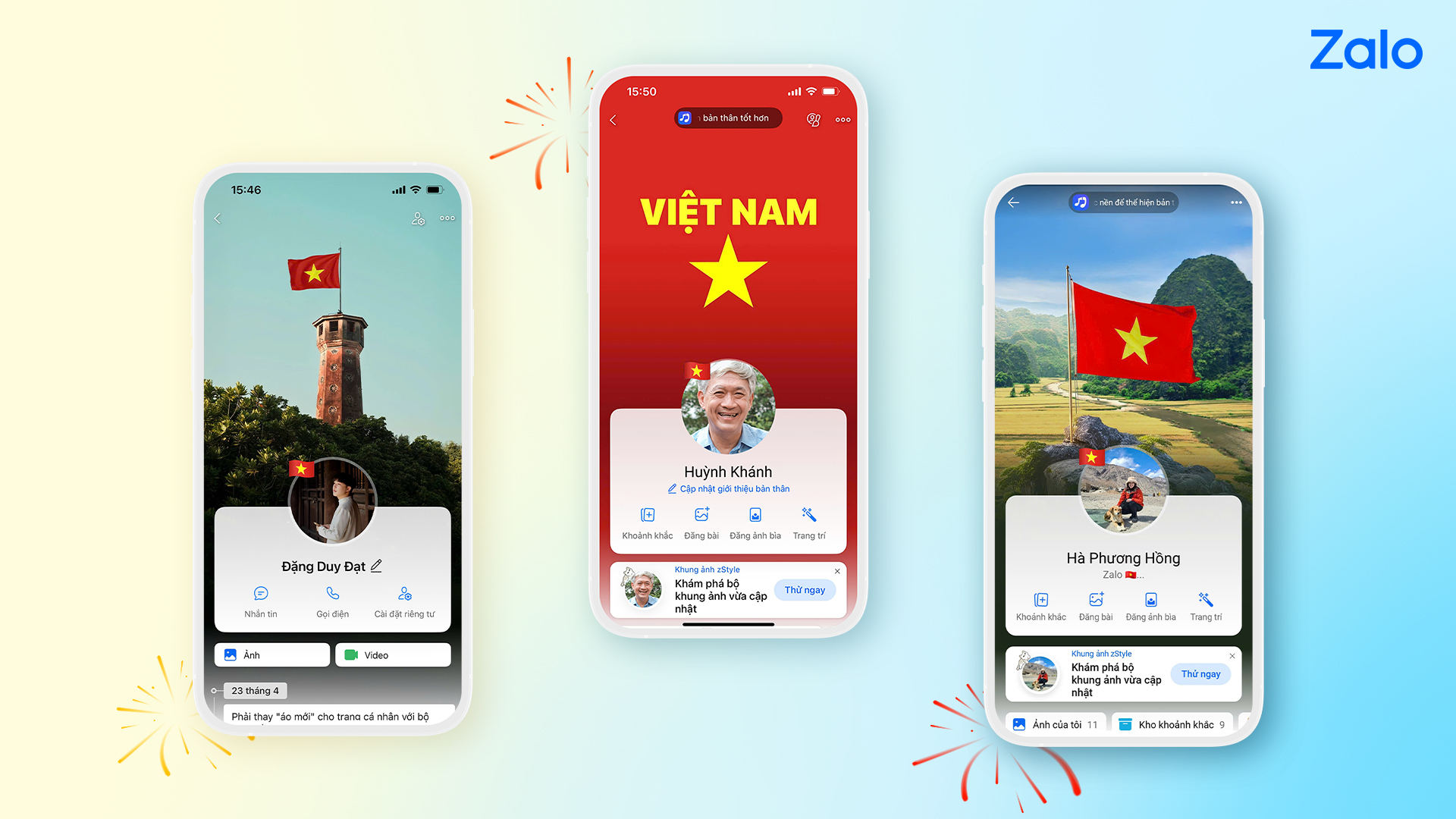 Cả triệu người dùng Zalo "treo cờ Tổ quốc" mừng Đại lễ 30-4- Ảnh 2. Cả triệu người dùng Zalo "treo cờ Tổ quốc" mừng Đại lễ 30-4- Ảnh 2.