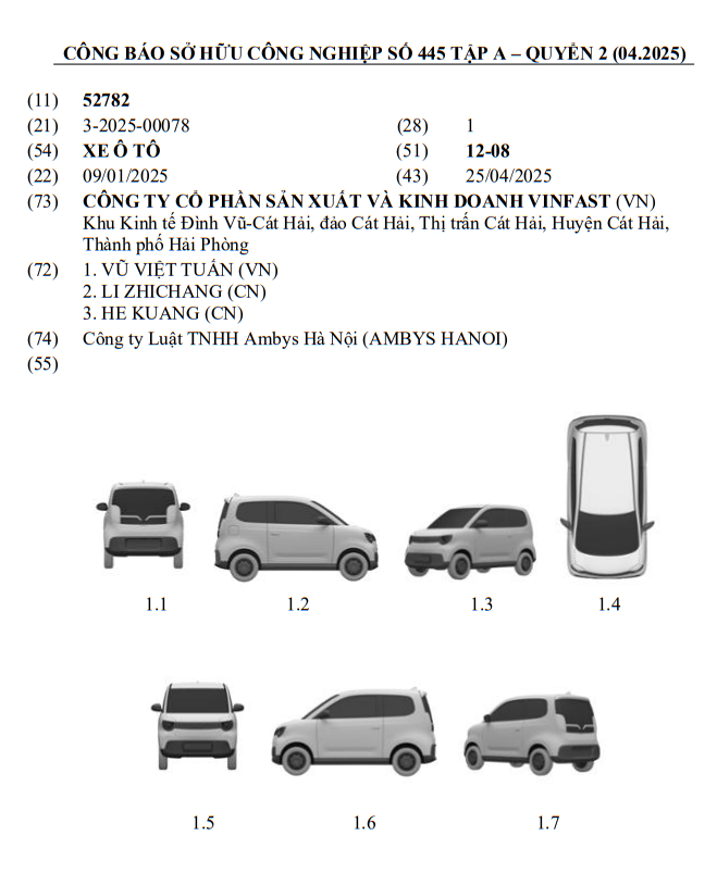 Minio Green đã được VinFast đăng ký bản quyền kiểu dáng, một chi tiết 'khác thường' giống Limo Green- Ảnh 1. Minio Green đã được VinFast đăng ký bản quyền kiểu dáng, một chi tiết 'khác thường' giống Limo Green- Ảnh 1.