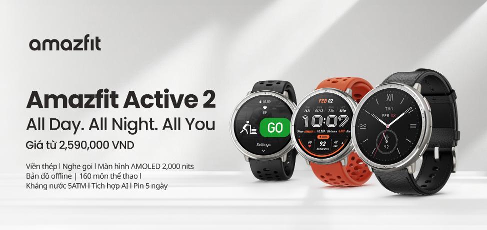 Ra mắt Amazfit Active 2 - Đồng hồ thông minh GPS cùng bạn yêu bản thân- Ảnh 1. Ra mắt Amazfit Active 2 - Đồng hồ thông minh GPS cùng bạn yêu bản thân- Ảnh 1.