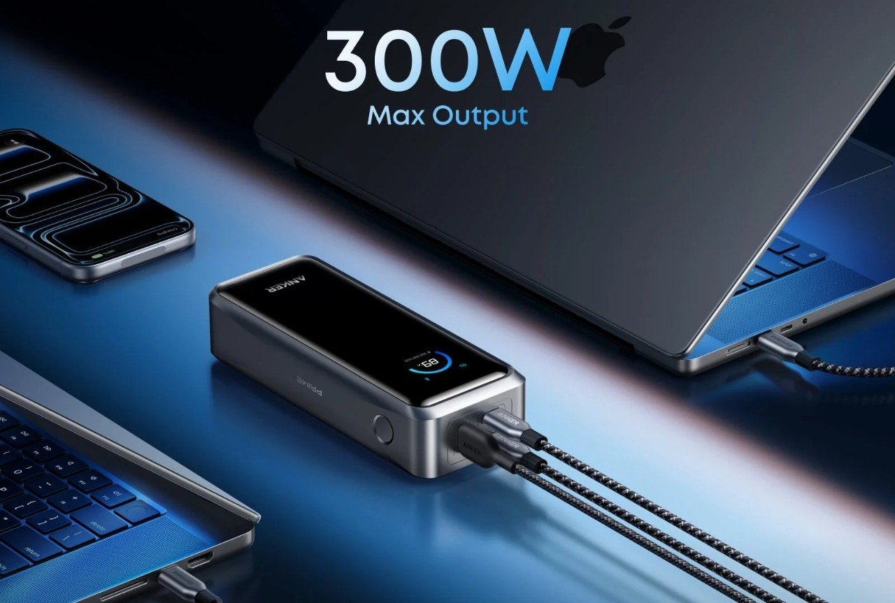 Anker ra mắt pin dự phòng 26.000mAh, cổng suất tổng 300W, sạc nhanh 2 laptop cùng lúc cũng được- Ảnh 1. Anker ra mắt pin dự phòng 26.000mAh, cổng suất tổng 300W, sạc nhanh 2 laptop cùng lúc cũng được- Ảnh 1.