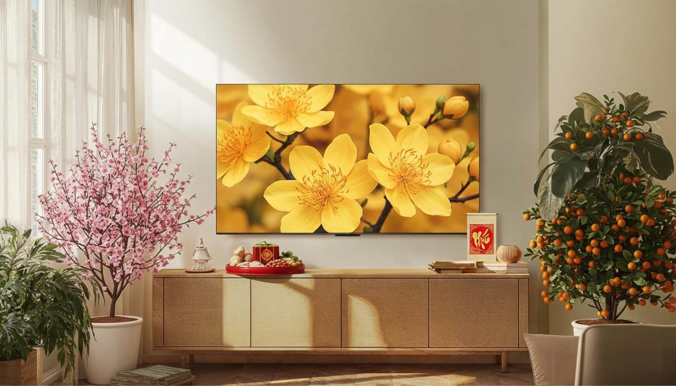 Xu hướng TV 2026: Khi màn hình lớn và công nghệ QD-Mini LED phổ cập phòng khách Việt - Ảnh 1. Xu hướng TV 2026: Khi màn hình lớn và công nghệ QD-Mini LED phổ cập phòng khách Việt - Ảnh 1.