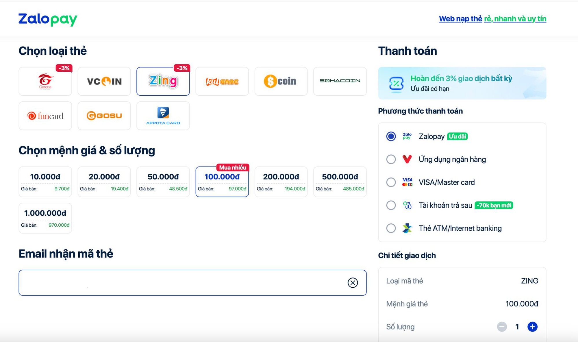 Giải pháp mua thẻ game online uy tín, tiện lợi cho game thủ hiện đại từ Zalopay - Ảnh 1. Giải pháp mua thẻ game online uy tín, tiện lợi cho game thủ hiện đại từ Zalopay - Ảnh 1.