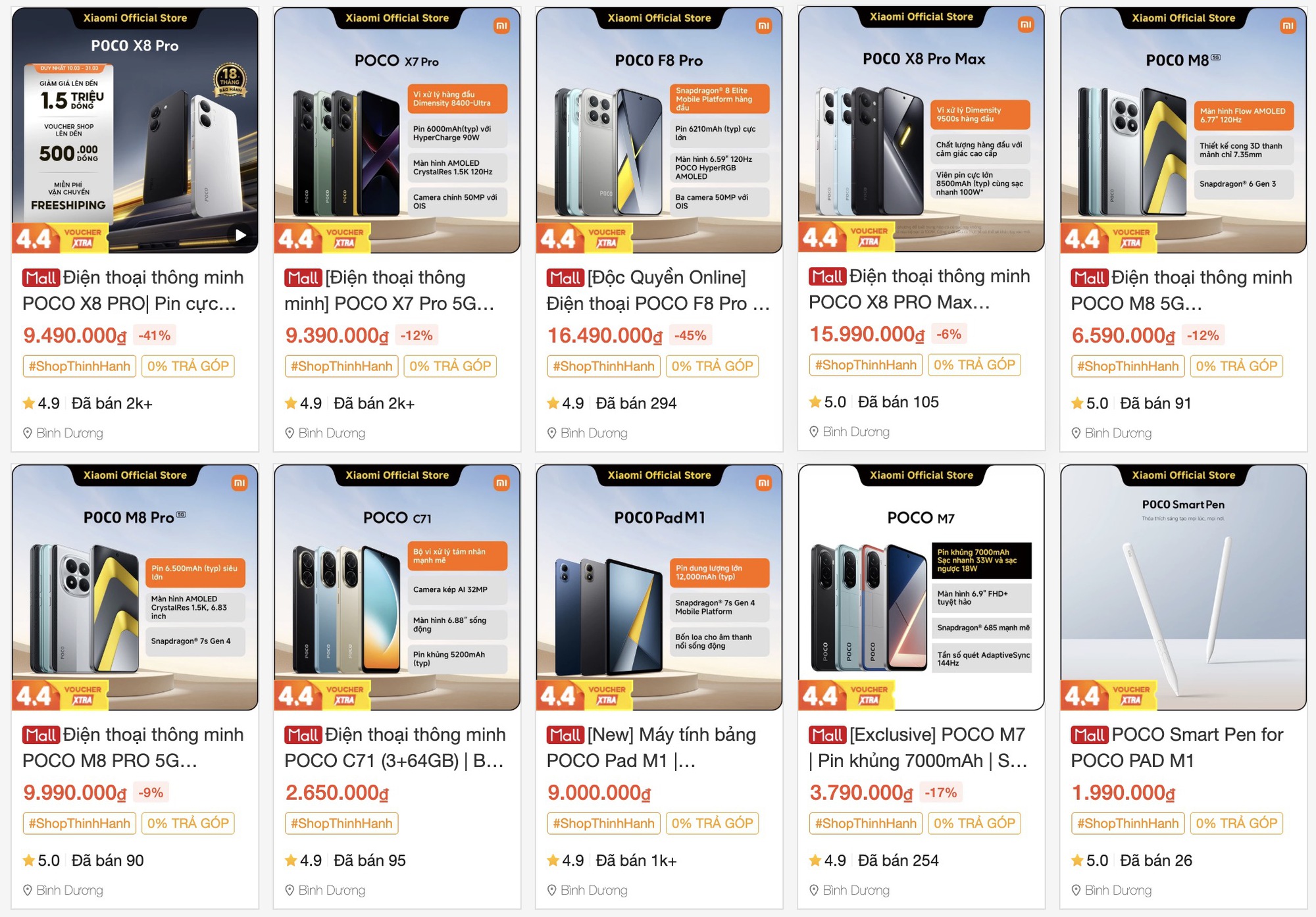 POCO tr&ecirc;n Shopee