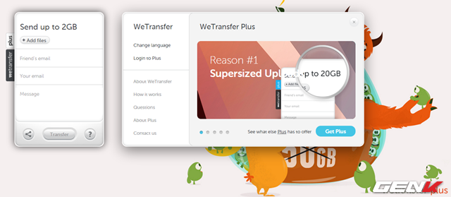 
Giao diện ch&iacute;nh của dịch vụ.
