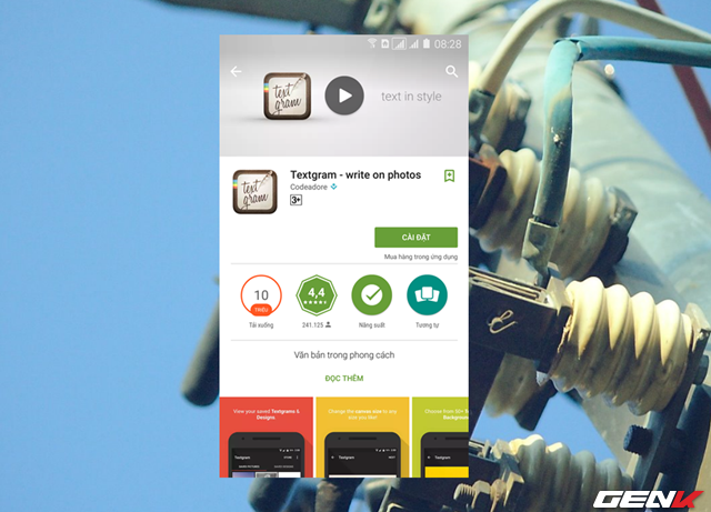 
Được cung cấp ho&agrave;n to&agrave;n miễn ph&iacute; v&agrave; được sử dụng kh&aacute; nhiều hiện nay. Textgram được đ&aacute;nh gi&aacute; l&agrave; kh&aacute; dễ d&ugrave;ng v&agrave; n&oacute; cũng cung cấp sẳn rất nhiều c&aacute;c ảnh nền v&agrave; mẫu tạo sẳn rất đẹp.
