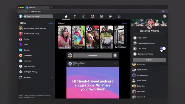 Facebook c&oacute; giao diện mới, Dark Mode sẽ xuất hiện ngay đầu 2020 - Ảnh 1.