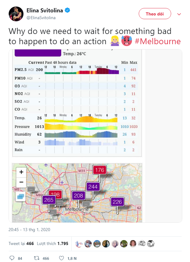 Khói bụi từ đám cháy rừng đe dọa giải Quần vợt Úc Mở rộng, một tay vợt lên cơn tức ngực khi đang chơi và đã phải bỏ cuộc - Ảnh 2. Khói bụi từ đám cháy rừng đe dọa giải Quần vợt Úc Mở rộng, một tay vợt lên cơn tức ngực khi đang chơi và đã phải bỏ cuộc - Ảnh 2.