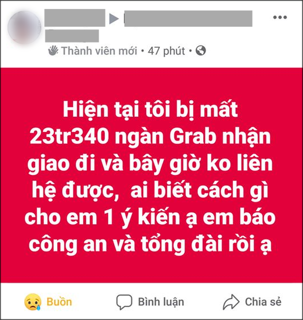 Đặt GrabBike để ship số tiền hơn 23 triệu đồng, nữ khách hàng sợ hãi tột độ khi bị tài xế ôm tiền rồi mất luôn liên lạc - Ảnh 2. Đặt GrabBike để ship số tiền hơn 23 triệu đồng, nữ khách hàng sợ hãi tột độ khi bị tài xế ôm tiền rồi mất luôn liên lạc - Ảnh 2.