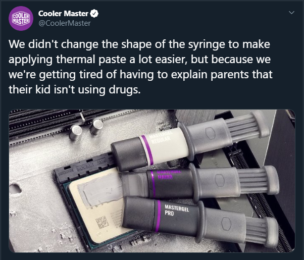 Cooler Master đổi thiết kế tuýp keo tản nhiệt, tránh phụ huynh lầm tưởng con em họ sử dụng kim tiêm làm điều mờ ám - Ảnh 3. Cooler Master đổi thiết kế tuýp keo tản nhiệt, tránh phụ huynh lầm tưởng con em họ sử dụng kim tiêm làm điều mờ ám - Ảnh 3.