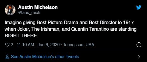 Quả cầu v&agrave;ng 2020: Fan &ldquo;cay c&uacute;&rdquo; khi Joker để tuột giải v&agrave;o tay một bộ phim c&ograve;n chưa c&ocirc;ng chiếu - Ảnh 13.