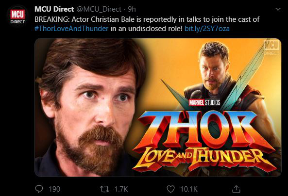Marvel đang tích cực lôi kéo Batman huyền thoại Christian Bale về đội Thor: Love and Thunder - Ảnh 2. Marvel đang tích cực lôi kéo Batman huyền thoại Christian Bale về đội Thor: Love and Thunder - Ảnh 2.