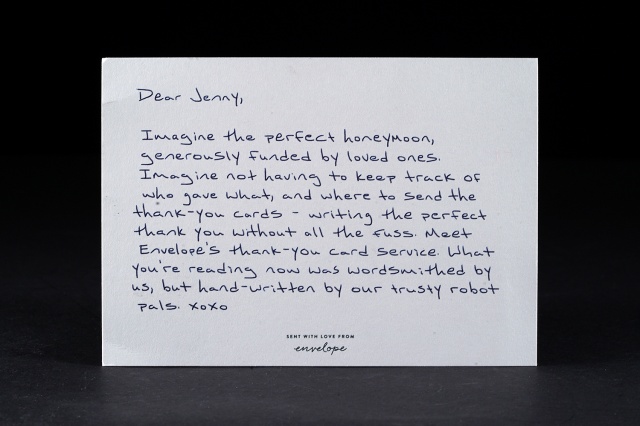 Và đây là một bức thư được viết bởi robot.