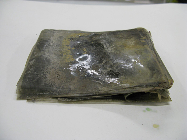 Hiện trạng của những bức ảnh lúc được tìm thấy.