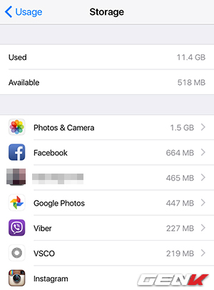 Ứng dụng Facebook sau một thời gian sử dụng có thể chiếm tới hơn 600 MB dung lượng lưu trữ.