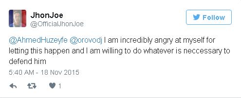 Tôi cảm thấy rất giận giữ với bản thân mình vì đã để điều này xảy ra và tôi sẽ làm tất cả những gì có thể để bảo vệ ông ấy.