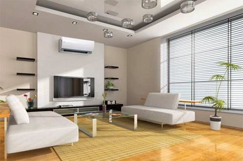 Điều hòa trong phòng khách cần tránh đặt đối diện với tài vị và cửa chính ra vào.