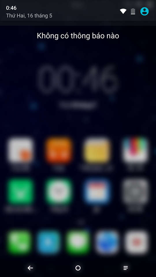 Khi kéo thanh thông báo xuống.