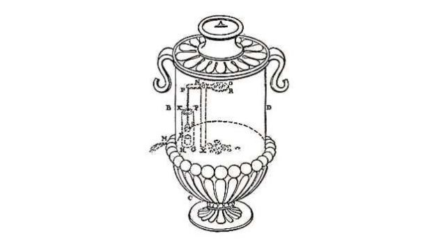 Bản vẽ chiếc máy bán hàng tự động đầu tiên.