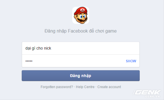 Đừng dại mà điền thông tin tài khoản Facebook thực vào đây nhé