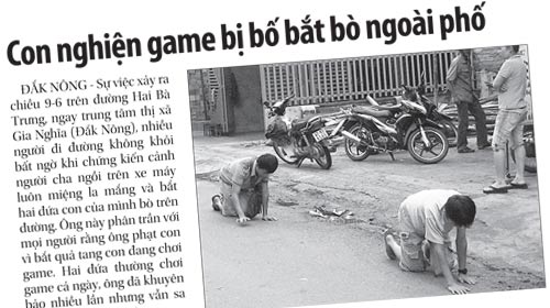 Ngoài tác động về sức khỏe, nghiện game còn gây ra những cảnh trớ trêu như thế này