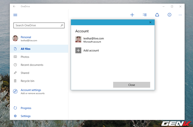 Tùy chọn Account settings sẽ hiển thị các tài khoản đã được đăng nhập trước đó trong Windows 10.