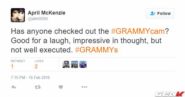 Có ai xem video từ GrammyCam chưa nhỉ? Khá là hài hước đấy, ý tưởng thì ấn tượng nhưng thực hiện vẫn chưa được tốt.
