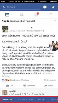 Cách thức hiển thị khác lạ từ News feed