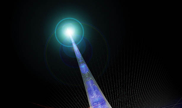 Hình ảnh đồ họa về một điểm kì dị phía ngoài chân trời sự kiện của hố đen