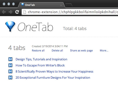 Tất cả các tab được dẹp vào 1 tab duy nhất thế này