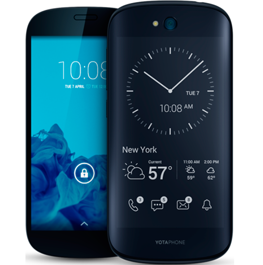 YotaPhone, điện thoại với hai màn hình trước và sau.
