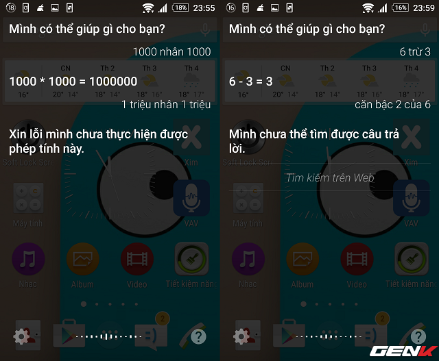 Tuy nhiên với những bài toán khoai như 1 triệu nhân 1 triệu hay căn bậc 2 của 6, VAV dường như chưa thể giải quyết.