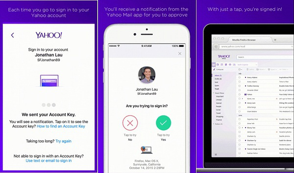 Giải pháp đăng nhập không cần mật khẩu của Yahoo.