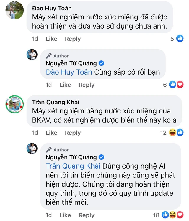 CEO BKAV Nguyễn Tử Quảng: Công nghệ xét nghiệm COVID-19 bằng nước muối ứng dụng AI, đang update biến thể Omicron mới - Ảnh 1. CEO BKAV Nguyễn Tử Quảng: Công nghệ xét nghiệm COVID-19 bằng nước muối ứng dụng AI, đang update biến thể Omicron mới - Ảnh 1.