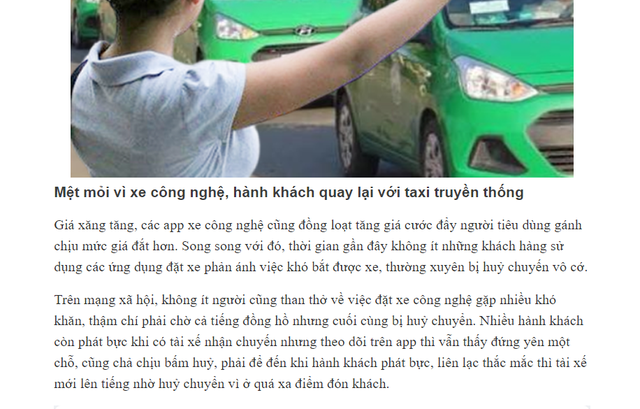 Cước xe c&ocirc;ng nghệ tăng vọt, thử đổi sang app đặt xe của 3 h&atilde;ng taxi xem c&oacute; tiết kiệm hơn kh&ocirc;ng v&agrave; c&aacute;i kết l&agrave; đ&acirc;y! - Ảnh 1.