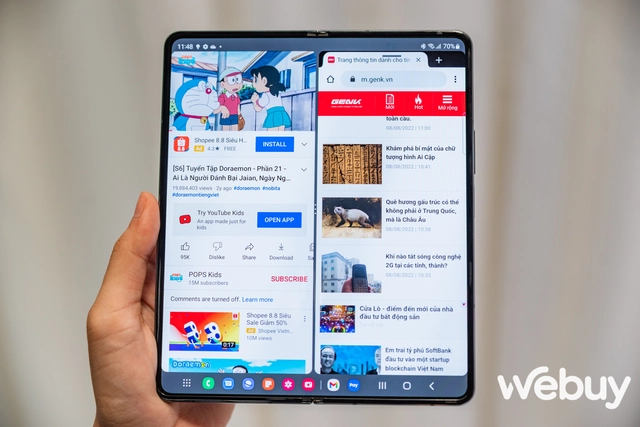 Cận cảnh điện thoại gập Galaxy Z Fold/ Z Flip thế hệ thứ 4 tại Việt Nam: Thiết kế gọn nhẹ, thêm nhiều tính năng đa nhiệm, pin lớn hơn, dùng Snapdragon 8 Gen1 - Ảnh 27. Cận cảnh điện thoại gập Galaxy Z Fold/ Z Flip thế hệ thứ 4 tại Việt Nam: Thiết kế gọn nhẹ, thêm nhiều tính năng đa nhiệm, pin lớn hơn, dùng Snapdragon 8 Gen1 - Ảnh 27.