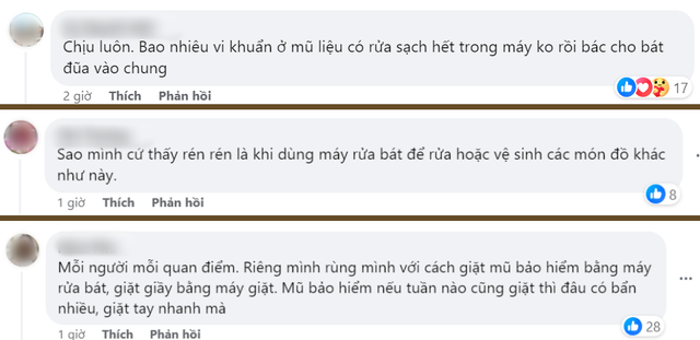 Tranh cãi chuyện giặt mũ bảo hiểm bằng máy rửa bát: Người ủng hộ, người lại thấy “rùng mình”- Ảnh 6. Tranh cãi chuyện giặt mũ bảo hiểm bằng máy rửa bát: Người ủng hộ, người lại thấy “rùng mình”- Ảnh 6.