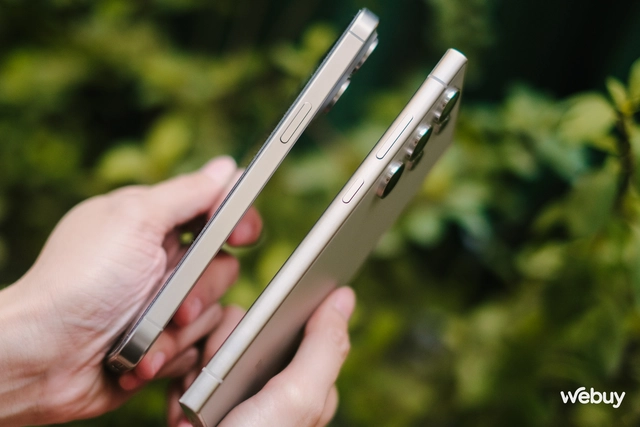 Đo dáng Galaxy S24 Ultra và iPhone 15 Pro Max: Cùng là Titan nhưng trông lạ quá- Ảnh 4. Đo dáng Galaxy S24 Ultra và iPhone 15 Pro Max: Cùng là Titan nhưng trông lạ quá- Ảnh 4.
