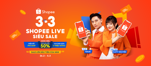 Đợi gì trong Siêu sale ngày đôi 3/3 từ Shopee và Lazada: Xem livestream săn deal, hàng hiệu giảm đến 50% và freeship toàn bộ- Ảnh 1. Đợi gì trong Siêu sale ngày đôi 3/3 từ Shopee và Lazada: Xem livestream săn deal, hàng hiệu giảm đến 50% và freeship toàn bộ- Ảnh 1.