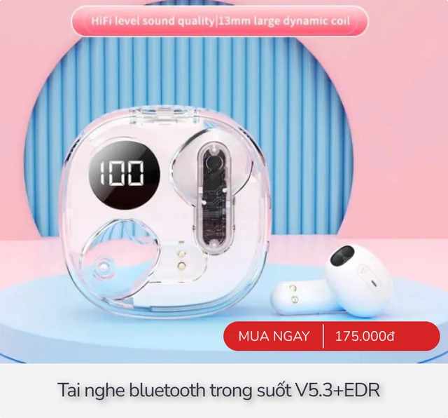 8 mẫu tai nghe bluetooth trong suốt, hỗ trợ thẻ nhớ lẫn pin mặt trời độc lạ, giá từ 172.000đ vì đang sale- Ảnh 3. 8 mẫu tai nghe bluetooth trong suốt, hỗ trợ thẻ nhớ lẫn pin mặt trời độc lạ, giá từ 172.000đ vì đang sale- Ảnh 3.