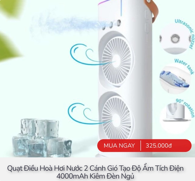 Dưới 500.000đ cũng mua được đủ loại quạt năng lượng mặt trời, quạt hơi nước cho sinh viên và người thu nhập thấp- Ảnh 6. Dưới 500.000đ cũng mua được đủ loại quạt năng lượng mặt trời, quạt hơi nước cho sinh viên và người thu nhập thấp- Ảnh 6.