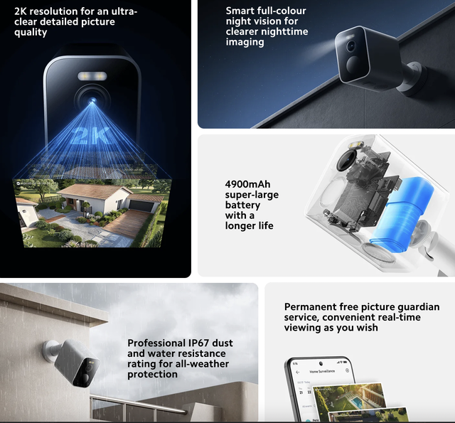Xiaomi ra mắt camera giám sát BW300: Có pin tích hợp, hoạt động độc lập không cần cắm điện, hỗ trợ cả pin mặt trời, kháng nước IP67- Ảnh 5. Xiaomi ra mắt camera giám sát BW300: Có pin tích hợp, hoạt động độc lập không cần cắm điện, hỗ trợ cả pin mặt trời, kháng nước IP67- Ảnh 5.
