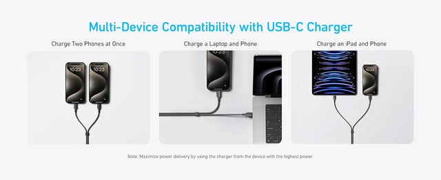 Anker ra mắt cáp sạc USB-C 2 đầu: Sạc hai thiết bị cùng lúc, công suất tối đa tới 140W- Ảnh 6. Anker ra mắt cáp sạc USB-C 2 đầu: Sạc hai thiết bị cùng lúc, công suất tối đa tới 140W- Ảnh 6.