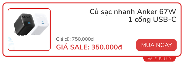 Tai nghe chống ồn Anker 489.000đ, dán màn hình cong 159.000đ, sạc nhanh 67W 390.000đ và loạt deal "xịn" dịp cuối tháng- Ảnh 6. Tai nghe chống ồn Anker 489.000đ, dán màn hình cong 159.000đ, sạc nhanh 67W 390.000đ và loạt deal "xịn" dịp cuối tháng- Ảnh 6.