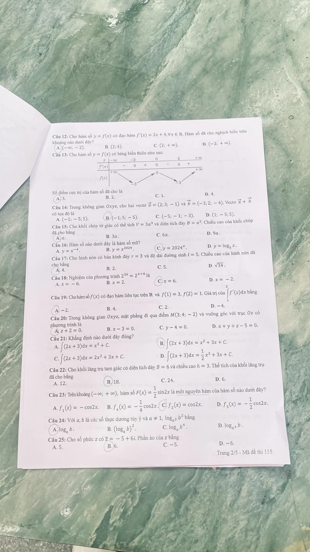 Gợi &yacute; đ&aacute;p &aacute;n đề thi TO&Aacute;N tốt nghiệp THPT 2024, cập nhật nhanh nhất tại đ&acirc;y- Ảnh 26.
