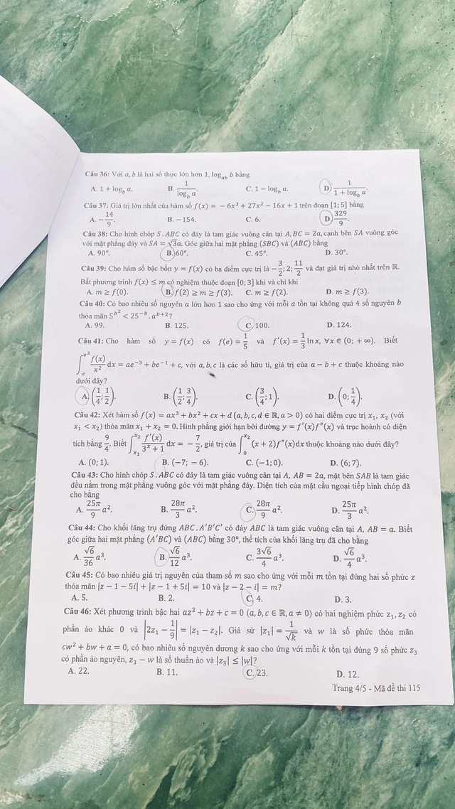 Gợi &yacute; đ&aacute;p &aacute;n đề thi TO&Aacute;N tốt nghiệp THPT 2024, cập nhật nhanh nhất tại đ&acirc;y- Ảnh 28.