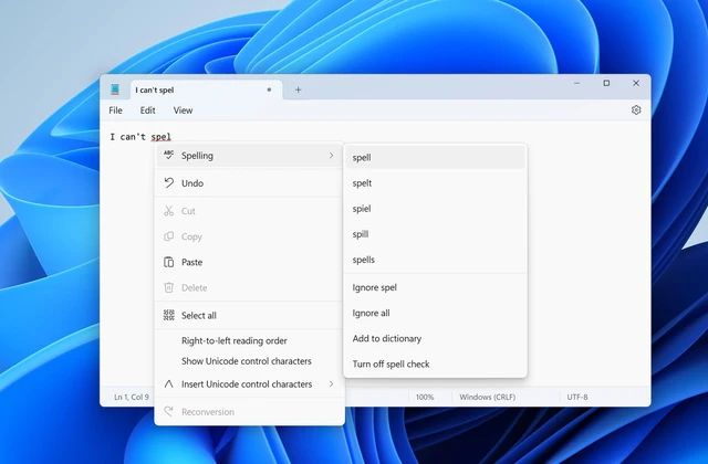 Ra đời hơn 40 năm trước, giờ Notepad mới được Microsoft trang bị tính năng kiểm tra chính tả- Ảnh 1. Ra đời hơn 40 năm trước, giờ Notepad mới được Microsoft trang bị tính năng kiểm tra chính tả- Ảnh 1.