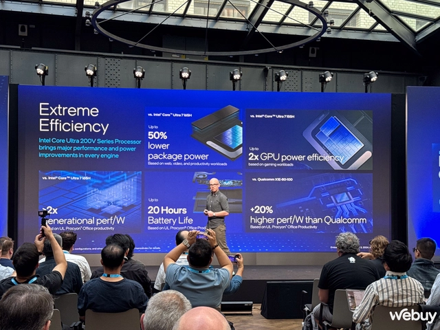Intel Core Ultra 200V series chính thức ra mắt: Đột phá sức mạnh, đập tan suy nghĩ nền tảng x86 “hao pin”, hiệu năng AI đè bẹp Snapdragon- Ảnh 2. Intel Core Ultra 200V series chính thức ra mắt: Đột phá sức mạnh, đập tan suy nghĩ nền tảng x86 “hao pin”, hiệu năng AI đè bẹp Snapdragon- Ảnh 2.