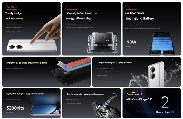 Xiaomi ra mắt "flagship killer" Redmi Turbo 4: Cấu hình mạnh, pin 6.550mAh, sạc nhanh 90W, chuẩn IP66 + IP68 + IP69, giá chỉ 6.9 triệu đồng- Ảnh 2. Xiaomi ra mắt "flagship killer" Redmi Turbo 4: Cấu hình mạnh, pin 6.550mAh, sạc nhanh 90W, chuẩn IP66 + IP68 + IP69, giá chỉ 6.9 triệu đồng- Ảnh 2.