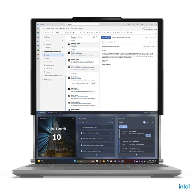 Đây là laptop màn hình cuộn đầu tiên trên thế giới: Tăng 50% diện tích làm việc chỉ với 1 nút bấm, trọng lượng tương đương laptop 14 inch thông thường- Ảnh 2. Đây là laptop màn hình cuộn đầu tiên trên thế giới: Tăng 50% diện tích làm việc chỉ với 1 nút bấm, trọng lượng tương đương laptop 14 inch thông thường- Ảnh 2.